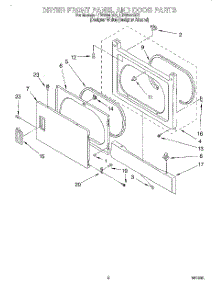 02 - Dryer Front Panel And Door parts for Whirlpool Washer Dryer Combo LTE6234DQ1 from AppliancePartsPros.com