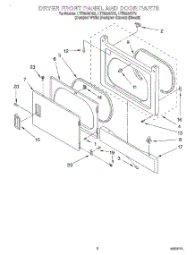 02 - Dryer Front Panel And Door parts for Whirlpool Washer Dryer Combo LTE6234DQ2 from AppliancePartsPros.com