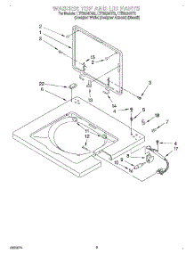 06 - Washer Top And Lid parts for Whirlpool Washer Dryer Combo LTE6234DQ2 from AppliancePartsPros.com