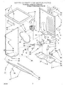 03 - Dryer Cabinet And Motor parts for Whirlpool Washer Dryer Combo LTE6234DQ1 from AppliancePartsPros.com