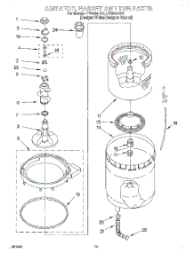 10 - Agitator, Basket And Tub parts for Whirlpool Washer Dryer Combo LTE6234DQ1 from AppliancePartsPros.com