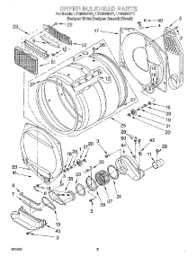 04 - Dryer Bulkhead parts for Whirlpool Washer Dryer Combo LTG6234DZ1 from AppliancePartsPros.com