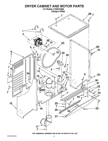 03 - Dryer Cabinet And Motor Parts parts for Whirlpool Washer Dryer Combo LTG5243DQA from AppliancePartsPros.com