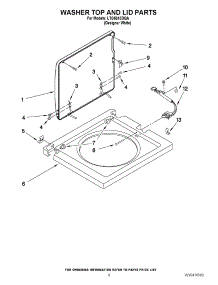 06 - Washer Top And Lid Parts parts for Whirlpool Washer Dryer Combo LTG5243DQA from AppliancePartsPros.com
