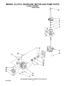 08 - Brake, Clutch, Gearcase, Motor And Pump Parts parts for Whirlpool Washer Dryer Combo LTG5243DQ9 from AppliancePartsPros.com