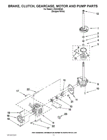 08 - Brake, Clutch, Gearcase, Motor And Pump Parts parts for Whirlpool Washer Dryer Combo LTE5243DQA from AppliancePartsPros.com