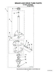 13 - Brake And Drive Tube Parts parts for Whirlpool Washer Dryer Combo LTE5243DQA from AppliancePartsPros.com