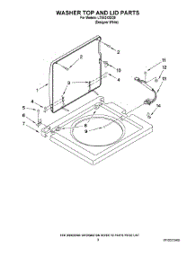 06 - Washer Top And Lid Parts parts for Whirlpool Washer Dryer Combo LTE5243DQ9 from AppliancePartsPros.com