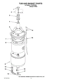 10 - Tub And Basket Parts parts for Whirlpool Washer Dryer Combo LTG5243DQA from AppliancePartsPros.com