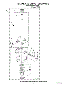 13 - Brake And Drive Tube Parts parts for Whirlpool Washer Dryer Combo LTG5243DQA from AppliancePartsPros.com