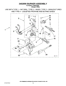 16 - 3402856 Burner Assembly parts for Whirlpool Washer Dryer Combo LTG5243DQA from AppliancePartsPros.com