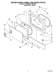 02 - Dryer Front Panel And Door Parts parts for Whirlpool Washer Dryer Combo LTG6234DQ5 from AppliancePartsPros.com