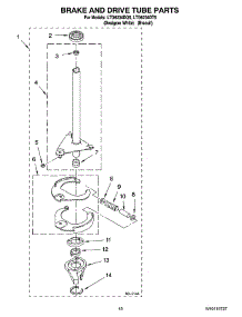 12 - Brake And Drive Tube Parts parts for Whirlpool Washer Dryer Combo LTG6234DT5 from AppliancePartsPros.com