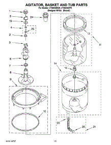 10 - Agitator, Basket And Tub Parts parts for Whirlpool Washer Dryer Combo LTG6234DQ5 from AppliancePartsPros.com