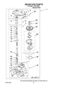 12 - Gearcase Parts parts for Whirlpool Washer Dryer Combo LTE5243DQ9 from AppliancePartsPros.com