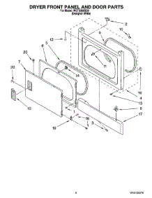02 - Dryer Front Panel And Door Parts parts for Whirlpool Washer Dryer Combo WGT3300SQ0 from AppliancePartsPros.com