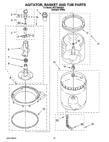 10 - Agitator, Basket And Tub Parts parts for Whirlpool Washer Dryer Combo WGT3300SQ0 from AppliancePartsPros.com