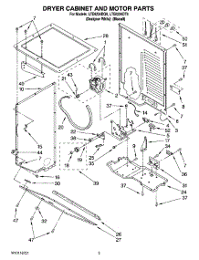 03 - Dryer Cabinet And Motor Parts parts for Whirlpool Washer Dryer Combo LTE6234DT6 from AppliancePartsPros.com