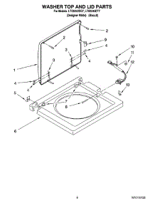 06 - Washer Top And Lid Parts parts for Whirlpool Washer Dryer Combo LTG5243DT7 from AppliancePartsPros.com