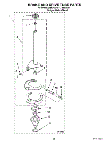 13 - Brake And Drive Tube Parts parts for Whirlpool Washer Dryer Combo LTE5243DT7 from AppliancePartsPros.com
