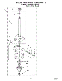 12 - Brake And Drive Tube Parts parts for Whirlpool Washer Dryer Combo LTE6234DT5 from AppliancePartsPros.com