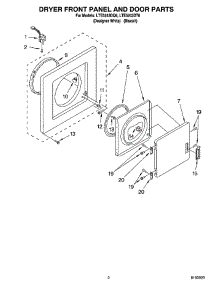 02 - Dryer Front Panel And Door Parts parts for Whirlpool Washer Dryer Combo LTE5243DQ6 from AppliancePartsPros.com