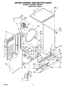03 - Dryer Cabinet And Motor Parts parts for Whirlpool Washer Dryer Combo LTE5243DQ6 from AppliancePartsPros.com