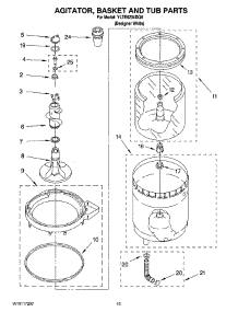 10 - Agitator, Basket And Tub Parts parts for Whirlpool Washer Dryer Combo YLTE6234DQ6 from AppliancePartsPros.com