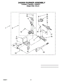 15 - 3402855 Burner Assembly, Optional Parts (Not Included) parts for Whirlpool Washer Dryer Combo LTG6234DQ4 from AppliancePartsPros.com