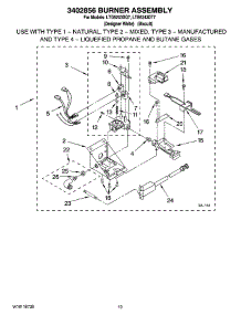 16 - 3402856 Burner Assembly, Optional Parts (Not Included) parts for Whirlpool Washer Dryer Combo LTG5243DQ7 from AppliancePartsPros.com