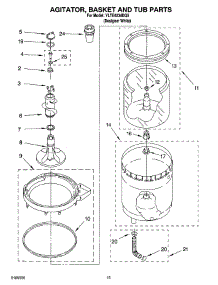 10 - Agitator, Basket And Tub Parts parts for Whirlpool Washer Dryer Combo YLTE6234DQ5 from AppliancePartsPros.com