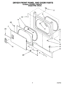 02 - Dryer Front Panel And Door Parts parts for Whirlpool Washer Dryer Combo LTE6234DT4 from AppliancePartsPros.com