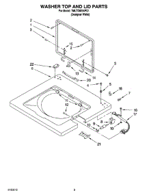 06 - Washer Top And Lid Parts parts for Whirlpool Washer Dryer Combo 7MLTG8234PQ1 from AppliancePartsPros.com