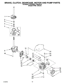 08 - Brake, Clutch, Gearcase, Motor And Pump Parts parts for Whirlpool Washer Dryer Combo LTE6234DT4 from AppliancePartsPros.com