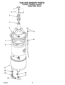 10 - Tub And Basket Parts parts for Whirlpool Washer Dryer Combo LTG5243DQ5 from AppliancePartsPros.com