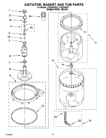 10 - Agitator, Basket And Tub Parts parts for Whirlpool Washer Dryer Combo LTG6234DQ3 from AppliancePartsPros.com