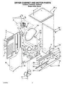 03 - Dryer Cabinet And Motor Parts parts for Whirlpool Washer Dryer Combo LTE5243DT5 from AppliancePartsPros.com