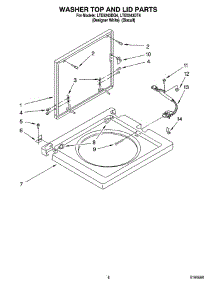 06 - Washer Top And Lid Parts parts for Whirlpool Washer Dryer Combo LTE5243DQ4 from AppliancePartsPros.com