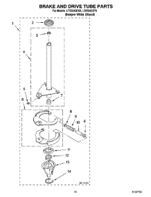 13 - Brake And Drive Tube Parts parts for Whirlpool Washer Dryer Combo LTE5243DT5 from AppliancePartsPros.com