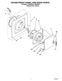 02 - Dryer Front Panel And Door Parts parts for Whirlpool Washer Dryer Combo LTG5243DQ4 from AppliancePartsPros.com