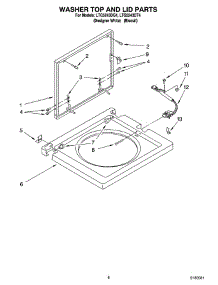 06 - Washer Top And Lid Parts parts for Whirlpool Washer Dryer Combo LTG5243DQ4 from AppliancePartsPros.com