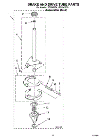 13 - Brake And Drive Tube Parts parts for Whirlpool Washer Dryer Combo LTG5243DQ4 from AppliancePartsPros.com