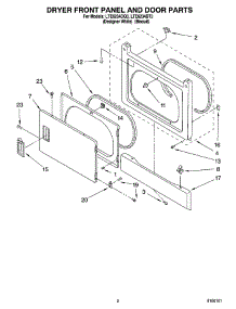 02 - Dryer Front Panel And Door Parts parts for Whirlpool Washer Dryer Combo LTE6234DQ3 from AppliancePartsPros.com