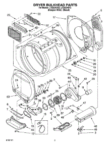 04 - Dryer Bulkhead Parts parts for Whirlpool Washer Dryer Combo LTE6234DQ3 from AppliancePartsPros.com