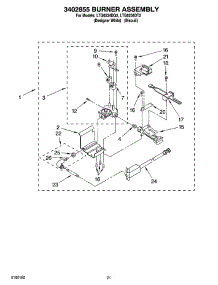 15 - 3402855 Burner Assembly parts for Whirlpool Washer Dryer Combo LTG6234DQ2 from AppliancePartsPros.com