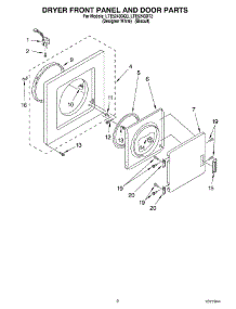 02 - Dryer Front Panel And Door parts for Whirlpool Washer Dryer Combo LTE5243DT3 from AppliancePartsPros.com