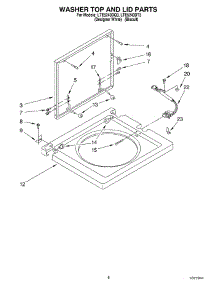 06 - Washer Top And Lid parts for Whirlpool Washer Dryer Combo LTE5243DT3 from AppliancePartsPros.com