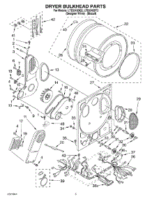 04 - Dryer Bulkhead parts for Whirlpool Washer Dryer Combo LTE5243DQ3 from AppliancePartsPros.com