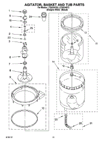 10 - Agitator, Basket And Tub Parts parts for Whirlpool Washer Dryer Combo LTE6234DT3 from AppliancePartsPros.com