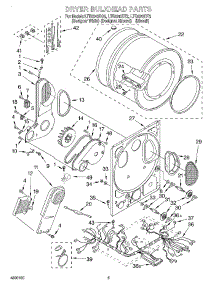 04 - Dryer Bulkhead parts for Whirlpool Washer Dryer Combo LTE5243DT2 from AppliancePartsPros.com